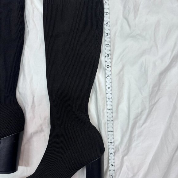 Like New Dolls Kill Black Ribbed Knit Over-the-Knee Sock Boots – Size 9 - Picture 2 of 5